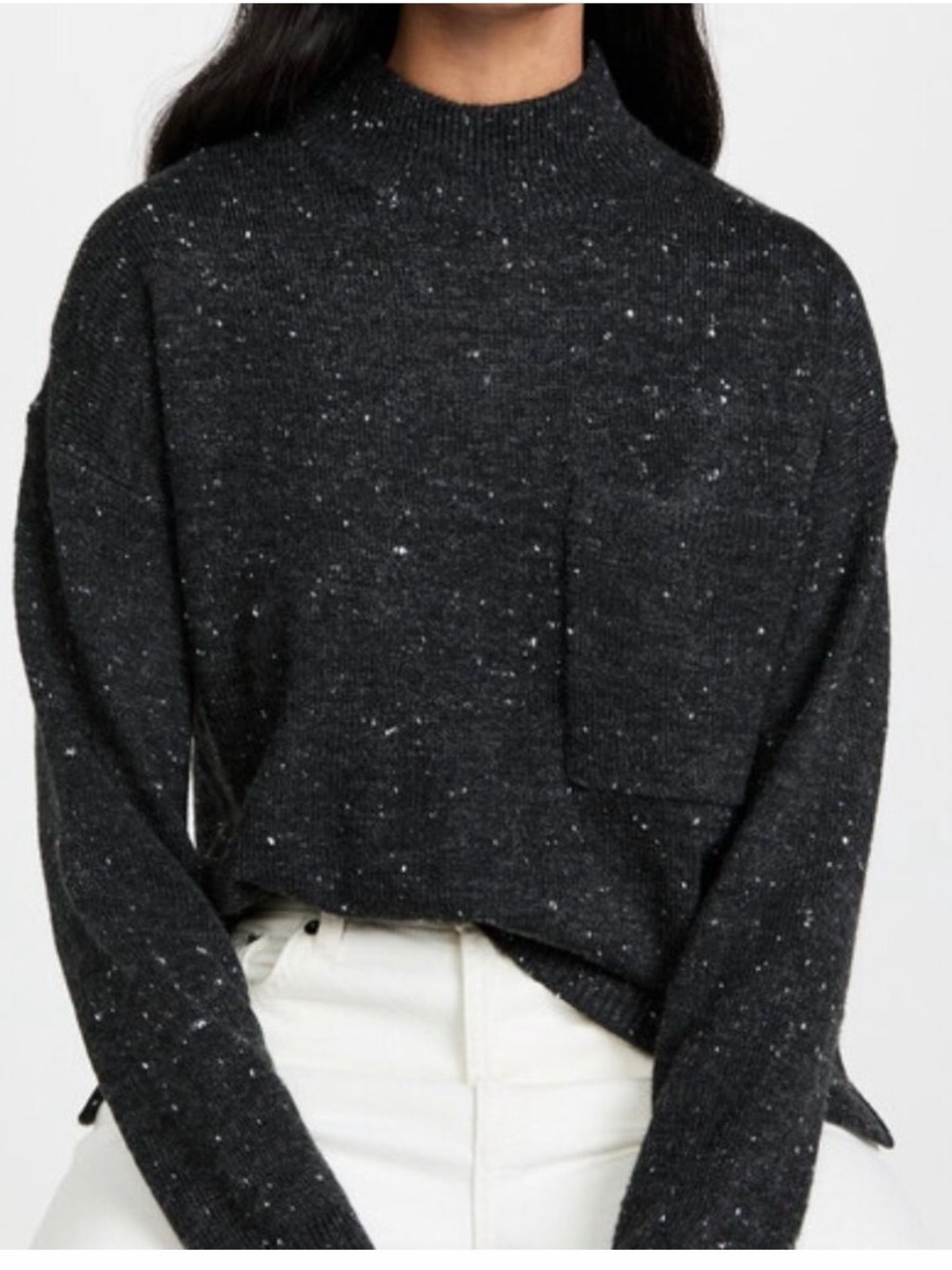 Madewell Charcoal Speckle Turtleneck Sweater
